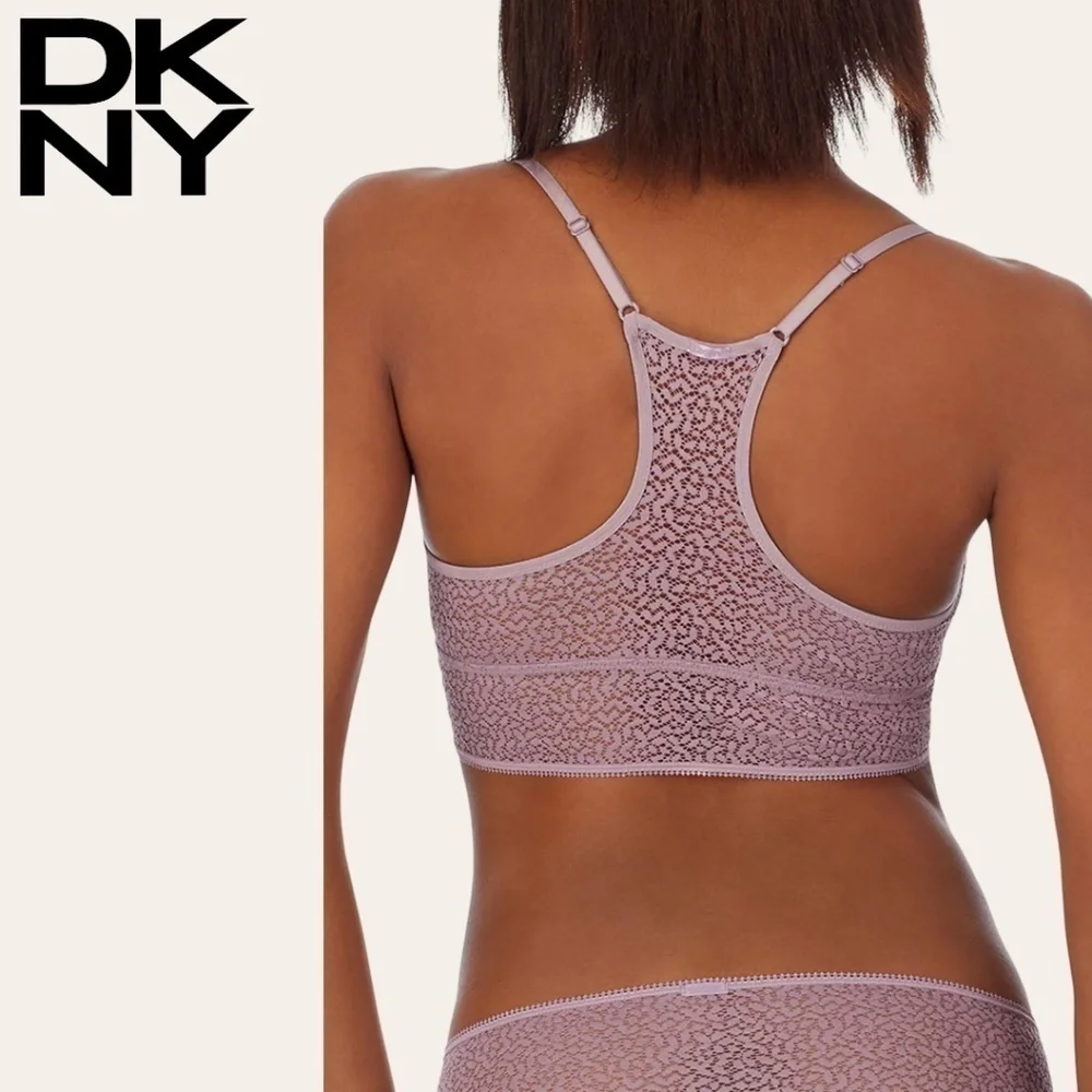 DKNY Modern All-Lace V-Neck Racerback Wireless Longline Bralette NWT/XL